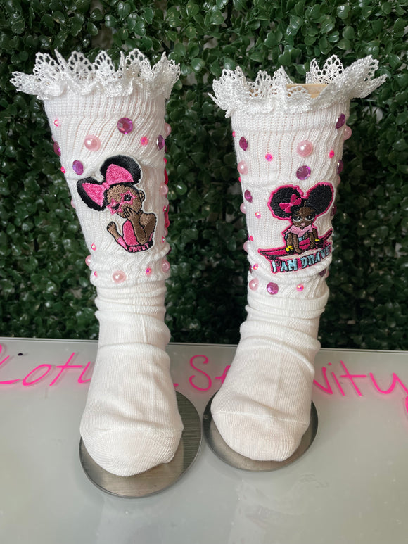 Brown skin girl junk socks