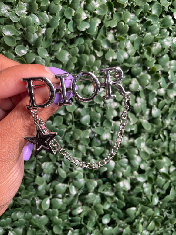 Silver Dior chain pin