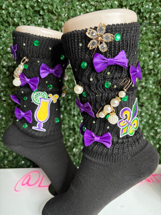 Mardi Gras Junk Socks